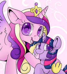 Size: 652x718 | Tagged: safe, artist:lustrous-dreams, princess cadance, twilight sparkle, alicorn, pony, cute, filly, foal