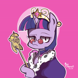 Size: 4032x4032 | Tagged: safe, artist:meowmeows4872, twilight sparkle, twilight sparkle (alicorn), alicorn, pony, princess twilight sparkle (episode), big crown thingy, crown, cute, element of magic, exploitable meme, female, glasses, jewelry, mare, meme, pimp, regalia, scepter, solo, twilight scepter, twilight scepter meme, unamused, vine