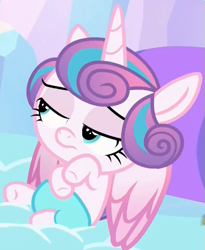 Size: 503x613 | Tagged: safe, screencap, princess flurry heart, the crystalling, condescending, condescending flurry heart, diaper, reaction image, solo, unamused