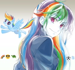 Size: 1829x1707 | Tagged: safe, artist:5mmumm5, rainbow dash, pegasus, pony, equestria girls, anime, female, mare