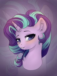 Size: 1280x1707 | Tagged: safe, artist:reterica, starlight glimmer, pony, unicorn, blushing, bust, chest fluff, cute, ear fluff, female, glimmerbetes, looking at you, mare, portrait, solo, zoom layer