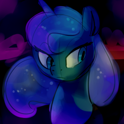 Size: 700x700 | Tagged: safe, artist:goat train, princess luna, alicorn, pony, portrait, sketch, solo