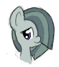 Size: 203x229 | Tagged: safe, artist:lockheart, marble pie, earth pony, pony, hearthbreakers, bust, cute, female, flockmod, hair over one eye, mare, portrait, simple background, solo, transparent background