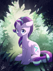 Size: 1500x2000 | Tagged: safe, artist:laptop-pone, starlight glimmer, pony, unicorn, cute, female, floppy ears, glimmerbetes, looking at you, mare, sitting, smiling, solo