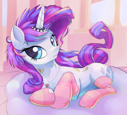 Size: 4454x4032 | Tagged: safe, artist:gsphere, rarity, pony, unicorn, clothes, female, horn, horn ring, jewelry, looking at you, mare, necklace, ring, socks, solo, striped socks, thigh highs