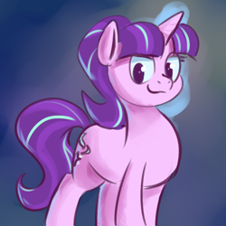 Size: 700x700 | Tagged: safe, artist:goat train, starlight glimmer, pony, unicorn, looking at you, smiling, smirk, solo