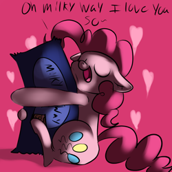 Size: 1024x1024 | Tagged: safe, artist:imsokyo, pinkie pie, earth pony, pony, candy, chocolate, food, milky way bar, solo