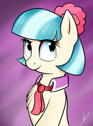 Size: 1037x1402 | Tagged: safe, artist:neighday, coco pommel, earth pony, pony, chest fluff, female, mare, solo