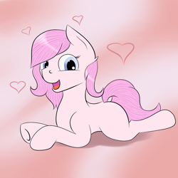 Size: 2000x2000 | Tagged: safe, artist:luriel maelstrom, oc, oc:kayla, earth pony, pony, female, heart, looking at you, lying down, sale, smiling, solo