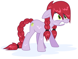 Size: 3954x3018 | Tagged: safe, artist:wingedwolf94, oc, oc only, oc:crab apple, braid, floppy ears, show accurate, simple background, solo, transparent background, wet mane