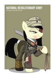 Size: 1024x1366 | Tagged: safe, artist:brony-works, pony, asia, bandolier, china, clothes, dadao, dao (weapon), east asia, female, feminism, kuomintang, mare, military, puttees, republic of china, solo, sword, uniform, weapon, world war ii