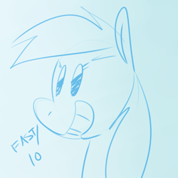 Size: 700x700 | Tagged: safe, artist:goat train, rainbow dash, pegasus, pony, monochrome, sketch, solo