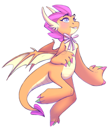 Size: 1756x1997 | Tagged: safe, artist:1an1, smolder, dragon, cute, dragoness, female, simple background, smiling, smolderbetes, solo, white background