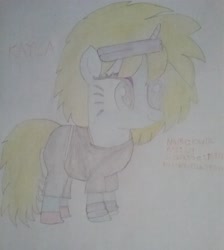 Size: 1944x2168 | Tagged: safe, artist:jaredking179, oc, oc only, pony, base used, clothes, female, headband, leg warmers, mare, pants, shoes, solo, traditional art