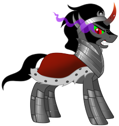 Size: 3720x3918 | Tagged: safe, artist:wingedwolf94, king sombra, pony, unicorn, armor, sharp teeth, show accurate, simple background, solo, transparent background, why he have no ears?