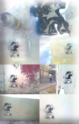 Size: 3200x5000 | Tagged: safe, artist:paulrus-keaton, artist:shinodage, pinkie pie, banksy, gangsta, graffiti, irl, photo