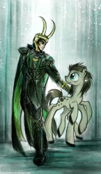 Size: 929x1600 | Tagged: safe, artist:foxinshadow, human, pony, duo, female, loki, male, mother and child, mother and son, parent and child, ponified, ponified horse, sleipnir