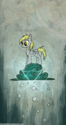 Size: 550x1038 | Tagged: safe, artist:foxinshadow, derpy hooves, pegasus, pony, cloud, female, mare, solo