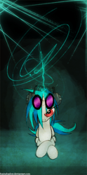 Size: 550x1105 | Tagged: safe, artist:foxinshadow, dj pon-3, vinyl scratch, pony, unicorn, magic, solo