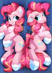 Size: 715x1000 | Tagged: safe, artist:hioshiru, pinkie pie, earth pony, pony, :p, body pillow, body pillow design, cheek fluff, chest fluff, cute, diapinkes, dock, ear fluff, female, fluffy, leg fluff, mare, obtrusive watermark, redesign, solo, tongue out, unshorn fetlocks, watermark