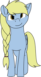 Size: 812x1530 | Tagged: safe, artist:barhandar, oc, oc only, oc:windswept skies, pegasus, pony, braid, flat colors, head tilt, looking at you, male, missing accessory, simple background, solo, stallion, transparent background
