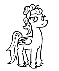 Size: 407x493 | Tagged: safe, artist:jargon scott, aura winds, zephyr breeze, pegasus, pony, flutter brutter, black and white, female, grayscale, mare, monochrome, rule 63, simple background, solo, unshorn fetlocks, white background