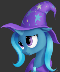 Size: 1091x1298 | Tagged: safe, artist:graboiidz, trixie, pony, unicorn, female, mare, sad, solo, trixie's hat