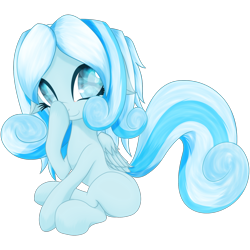 Size: 2000x2000 | Tagged: safe, artist:an-m, oc, oc only, oc:snowdrop, boop, cute, female, floppy ears, self-boop, simple background, sitting, smiling, snowbetes, solo, transparent background, weapons-grade cute