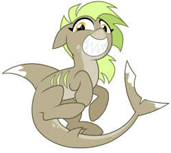 Size: 3905x3479 | Tagged: safe, artist:wingedwolf94, oc, oc only, original species, shark pony, floppy ears, grin, sharp teeth, simple background, smiling, solo, transparent background, vector