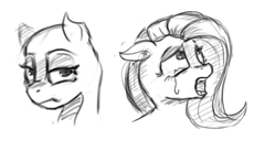 Size: 789x432 | Tagged: safe, artist:post-it, fluttershy, pegasus, pony, crying, monochrome, sad, sketch