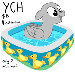 Size: 4000x4000 | Tagged: safe, artist:wingedwolf94, duck pony, commission, cute, simple background, solo, swimming, swimming pool, transparent background, water, your character here