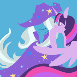 Size: 750x750 | Tagged: safe, artist:wrenhat, trixie, twilight sparkle, parody, whispering, wicked