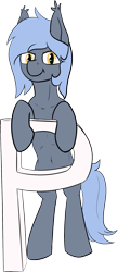 Size: 833x1904 | Tagged: safe, artist:barhandar, oc, oc only, oc:panne, bat pony, pony, belly button, bipedal, bipedal leaning, ear fluff, female, leaning, looking at you, mare, p, simple background, smiling, smirk, solo, transparent background