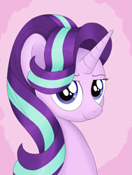 Size: 1489x1972 | Tagged: safe, artist:noosa, starlight glimmer, pony, unicorn, female, mare, simple background, smiling, smirk, solo