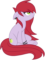 Size: 2960x3936 | Tagged: safe, artist:wingedwolf94, oc, oc only, oc:crab apple, frown, simple background, sitting, solo, transparent background, vector