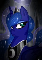 Size: 1240x1748 | Tagged: safe, artist:shafeles, princess luna, alicorn, pony, female, solo