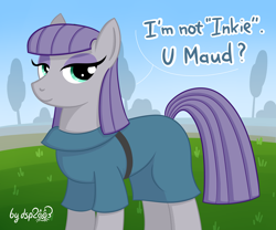 Size: 3072x2560 | Tagged: safe, artist:dsp2003, maud pie, earth pony, pony, maud pie (episode), 2014, female, mare, pun, smiling, solo, u mad, u maud, when she smiles