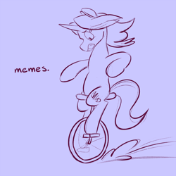 Size: 1000x1000 | Tagged: safe, artist:goat train, oc, oc only, oc:gloomy, dat boi, meme, monochrome, sketch, solo, this will end in tears, unicycle