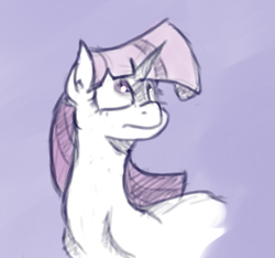 Size: 623x582 | Tagged: safe, artist:post-it, twilight sparkle, pony, unicorn, colored sketch, female, looking up, simple background, sketch, solo