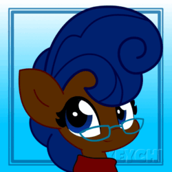 Size: 700x700 | Tagged: safe, artist:hungrysohma, oc, oc only, oc:keychi, earth pony, pony, animated, bust, clothes, commission, gif, glasses, loop, one eye closed, portrait, smiling, solo, wink