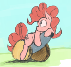 Size: 834x790 | Tagged: safe, artist:post-it, pinkie pie, earth pony, pony, outdoors, party cannon, solo