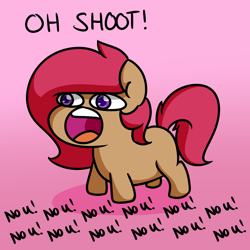 Size: 1000x1000 | Tagged: safe, artist:lockheart, oc, oc only, oc:stella cherry, :o, chibi, no u, open mouth, pink background, simple background, solo, squatpony, wat