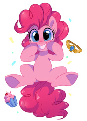 Size: 590x826 | Tagged: safe, artist:colorfulcolor233, part of a set, pinkie pie, earth pony, pony, cute, diapinkes, element of laughter, female, looking at you, mare, simple background, smiling, solo, white background