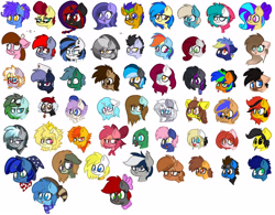 Size: 2560x1995 | Tagged: safe, artist:agamnentzar, artist:chiramii-chan, artist:prismstreak, artist:shinodage, rainbow dash, oc, oc:aces high, oc:binky, oc:bwae, oc:drake thunder, oc:evening lily, oc:frozen raine, oc:ink vat, oc:ivory pearl, oc:kepler, oc:meadow stargazer, oc:meno, oc:moca, oc:paddles love, oc:prince lionel, oc:scotch macmanus, oc:shyfly, oc:sign, oc:silvia, oc:southern belle, oc:stormy nights, oc:sweet tooth, oc:tami k. maru, oc:whiteout, oc:wing, pegasus, pony, colored pupils, inkdles, simple background, tinyface, white background