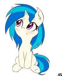 Size: 1309x1600 | Tagged: safe, artist:freefraq, dj pon-3, vinyl scratch, pony, unicorn, cute, solo