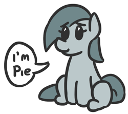 Size: 809x717 | Tagged: safe, artist:jargon scott, marble pie, dialogue, simple background, solo