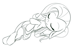 Size: 1280x800 | Tagged: safe, artist:an-m, fluttershy, pegasus, pony, lineart, sleeping, solo