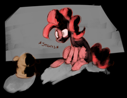 Size: 1200x926 | Tagged: safe, artist:post-it, madame leflour, pinkie pie, earth pony, pony, colored sketch, sketch, stare, staring contest
