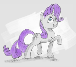 Size: 2347x2089 | Tagged: safe, artist:post-it, rarity, pony, unicorn, colored sketch, no pupils, sketch, solo