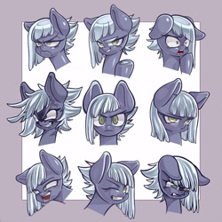Size: 2500x2500 | Tagged: safe, artist:kaikoinu, limestone pie, earth pony, pony, angry, blushing, crying, embarrassed, expressions, female, floppy ears, frown, glare, grin, gritted teeth, looking at you, mare, one eye closed, open mouth, pouting, sad, shocked, shy, smiling, smirk, smug, solo, unamused, wide eyes, wink
